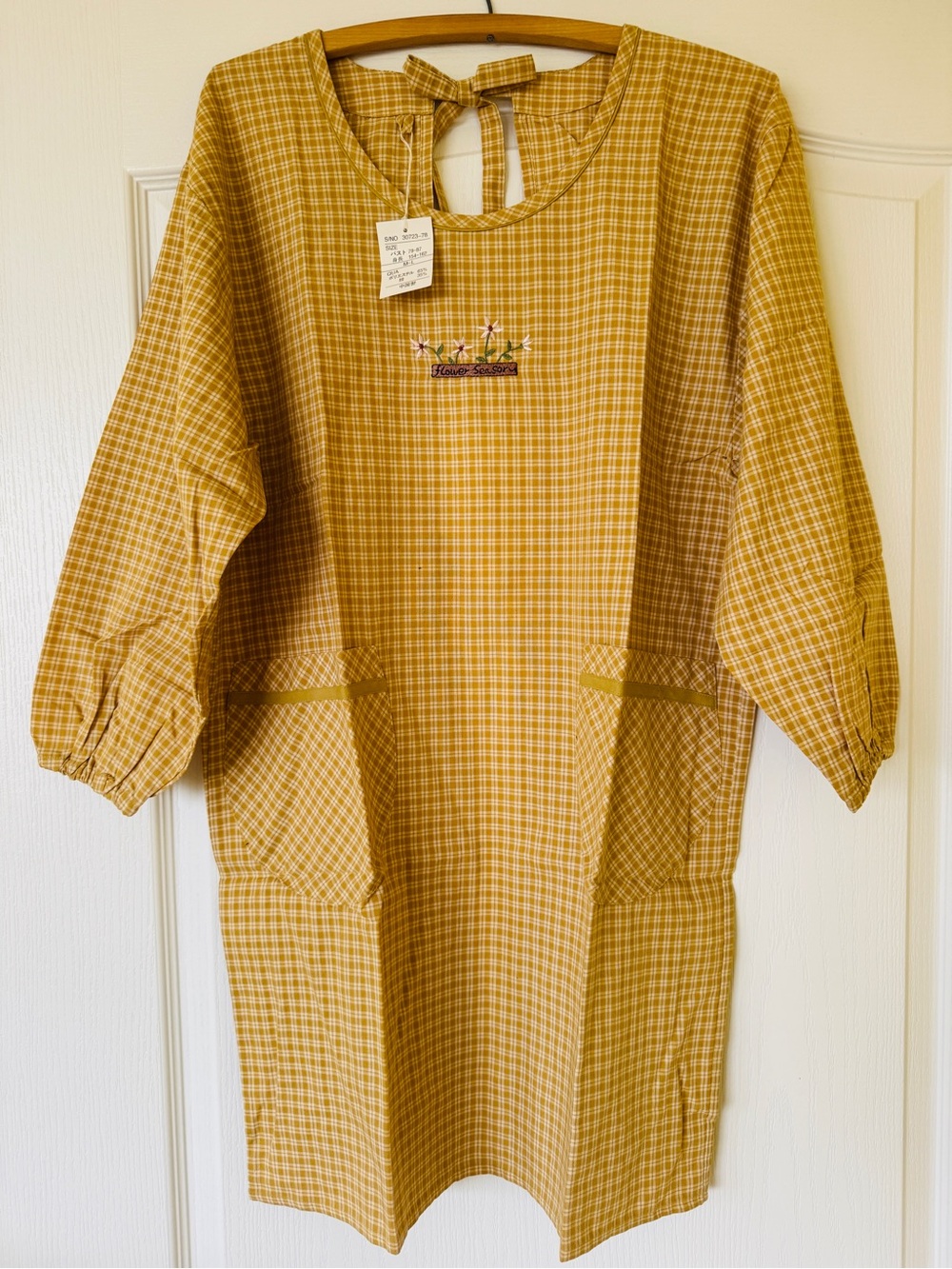 Yellow Long Sleeve Smock with Pocket Details